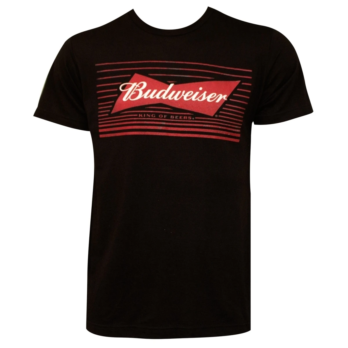 Budweiser 45103M Red Box Bow Tie Logo Tshirt Black - Medium |