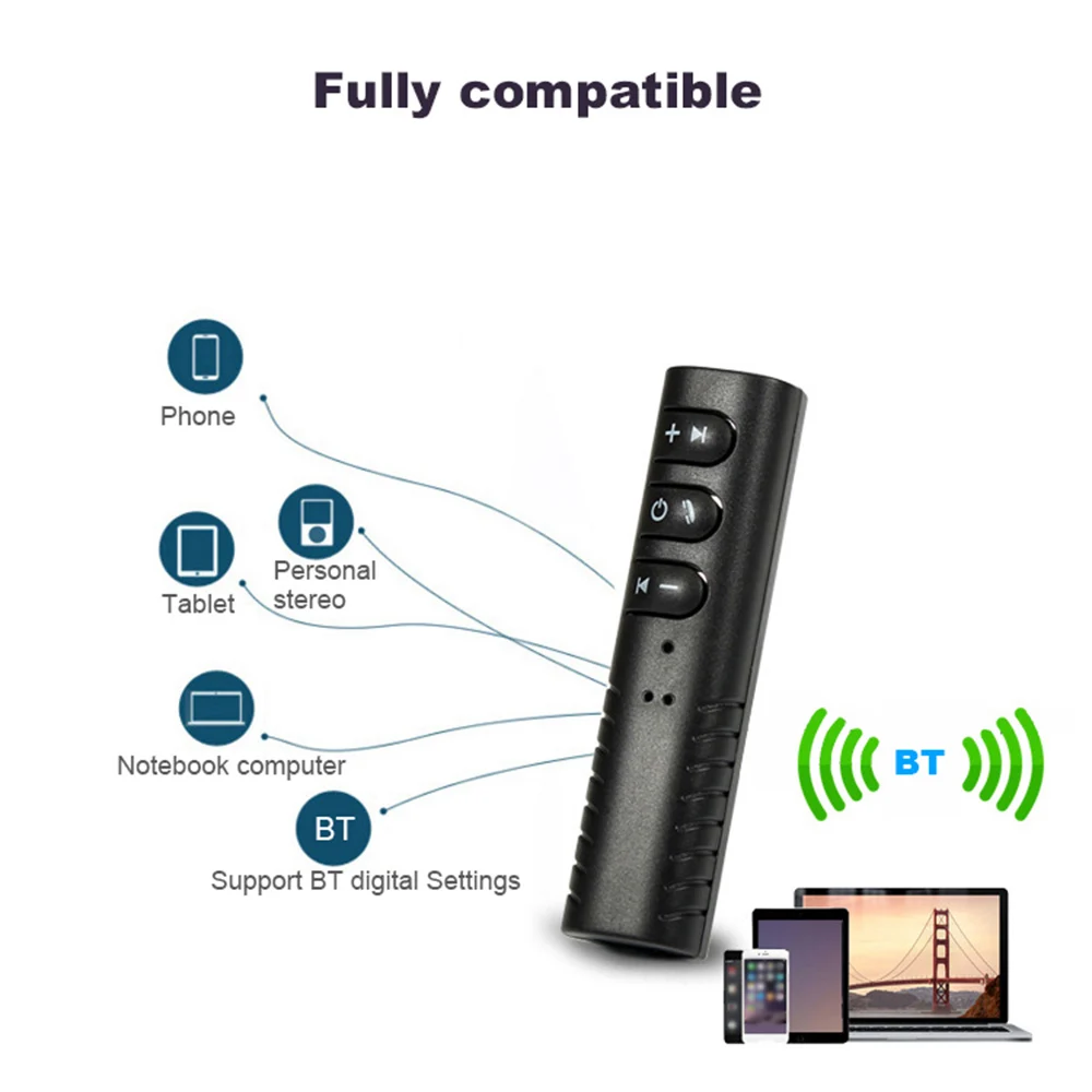 Bluetooth Audio Receiver 3.5mm Wireless BT Stereo Music Adapter for Car Speaker | Электроника