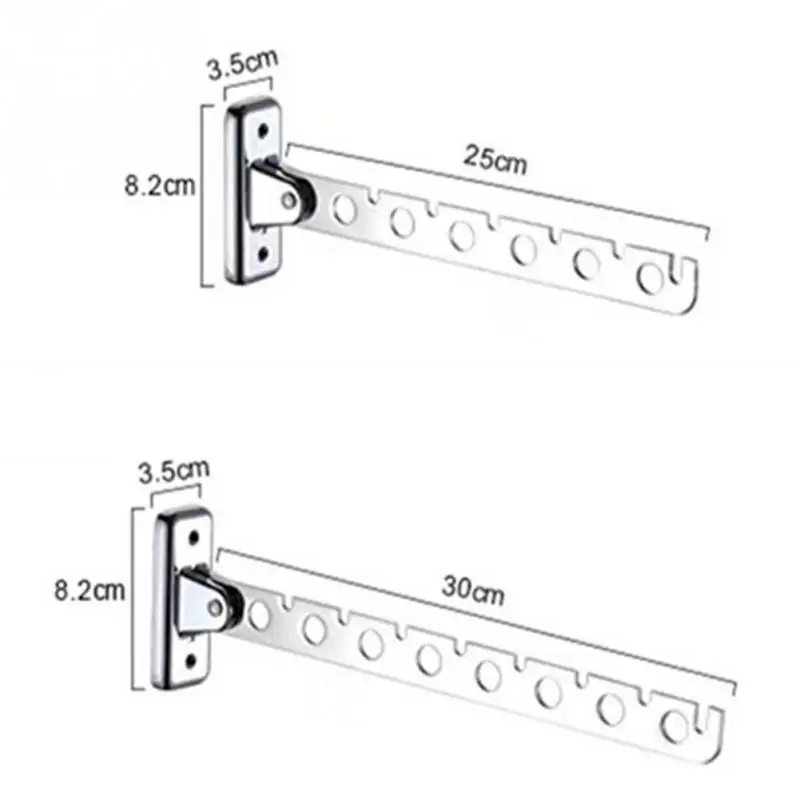 Нержавеющие стальные складные вешалки для одежды с крючком, магические 6/8 отверстий для крепления на стену.