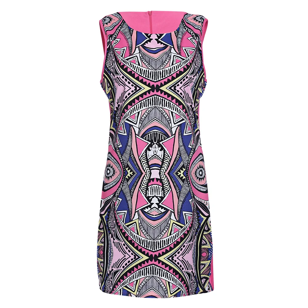 VESTLINDA 2019 весенне-летнее платье винтажное с геометрическим принтом облегающее