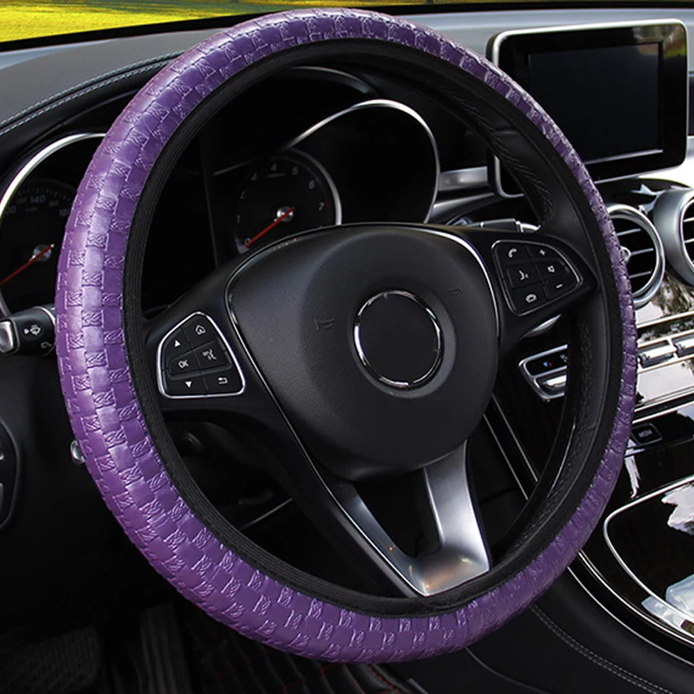 FORAUTO чехлы на руль автомобиля искусственная кожа вязаная текстура интерьерные