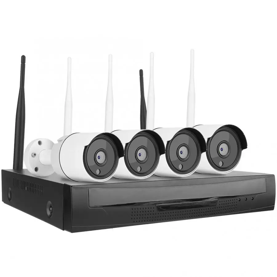4CH Смарт Беспроводной NVR Wifi наборы камера HD CCTV комплект системы безопасности 110 240