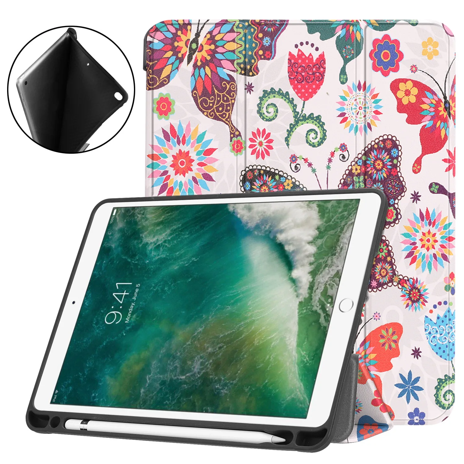 Чехол для iPad 9 7 дюймов 2018 2017 чехол с держателем карандашом умный PU кожаный