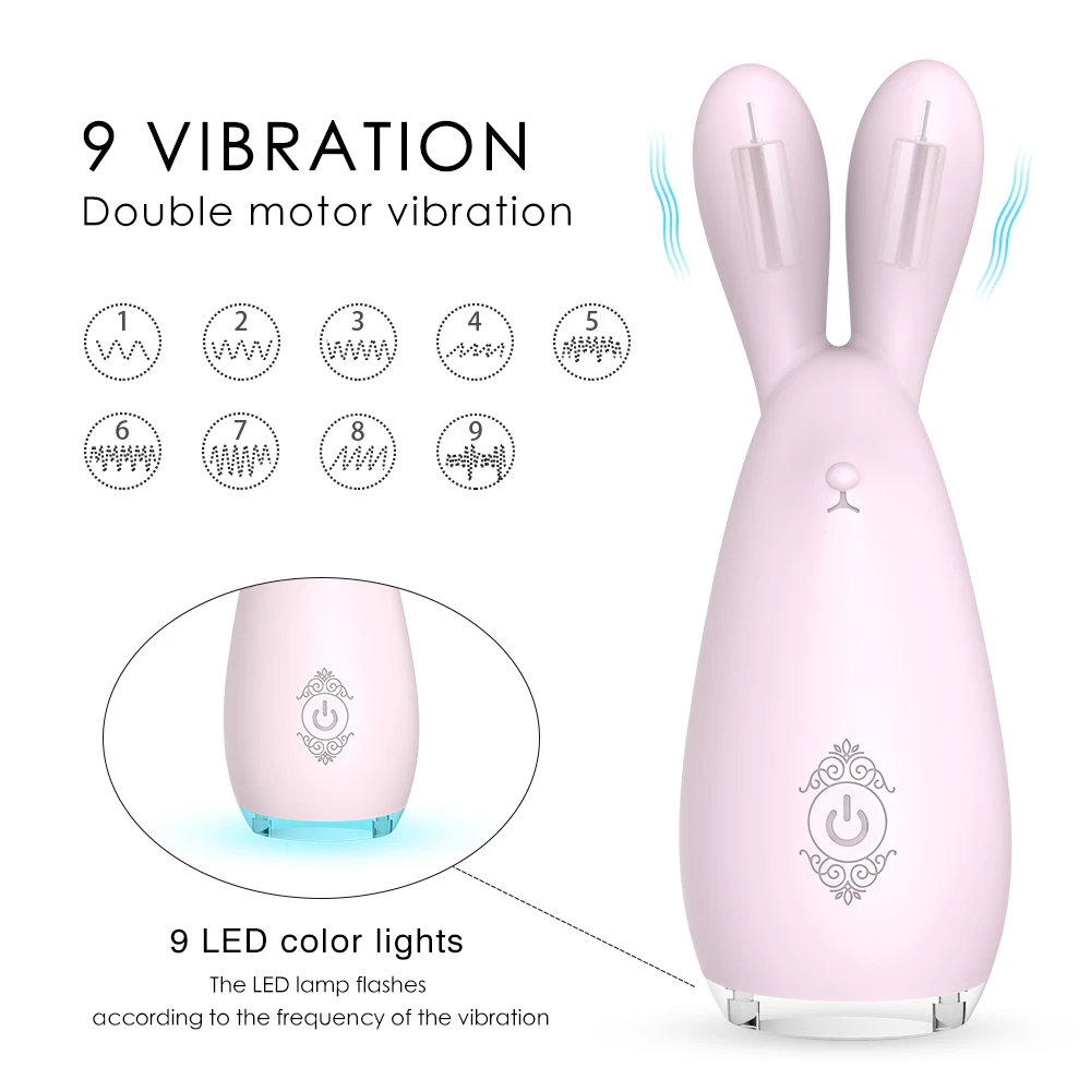 APHRODISIA LED заряжаемый вибратор &quotКролик&quot G Spot водонепроницаемый двухмоторный 9