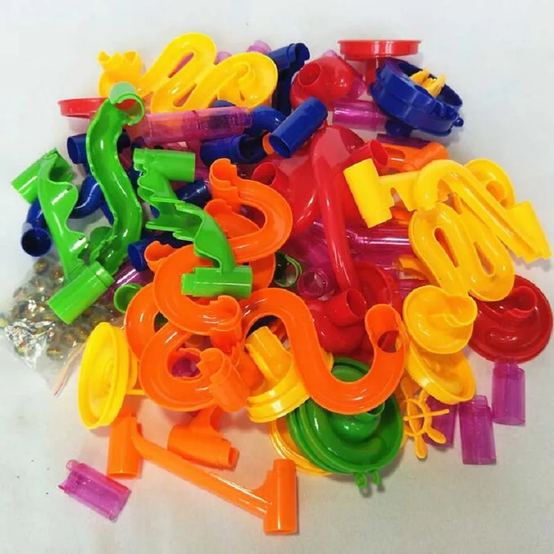 105PCS DIY Construction Marbles Race Run 3D Maze Balls Track Building Block Pipe Children Gifts Baby Child Early Educational Toy | Игрушки и