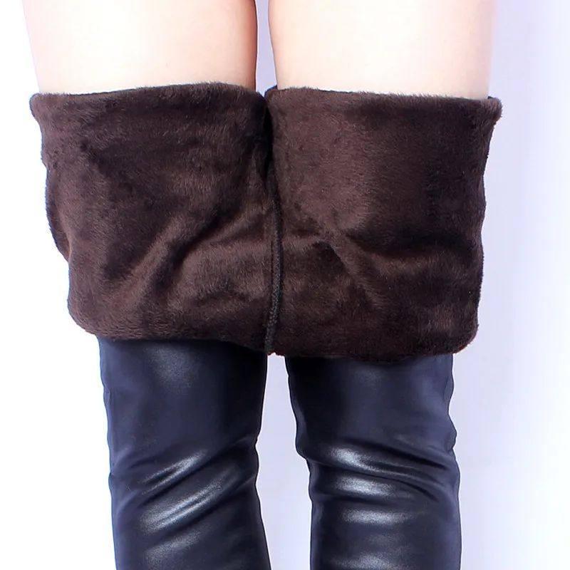 

MIND FEET Leggings Women Faux Leather Velvet Warm Winter Thickening PU Leather Female Plus Size Slim High Stretch Skinny Pants