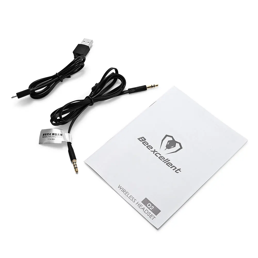 Beexcellent Q2 Bluetooth наушники-вкладыши стерео динамическая гарнитура с микрофоном и светодиодный подсветкой