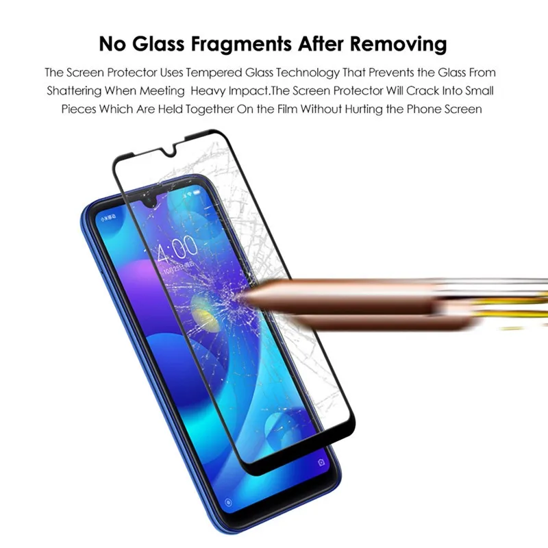 Закаленное стекло для Xiaomi Redmi Note 7 6 Pro Полное покрытие Защитная пленка Mi Max3 Mix3 A2Lite