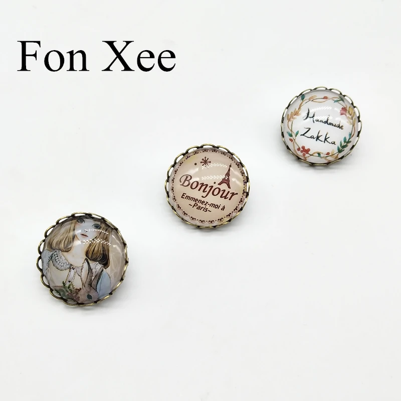Винтажный бронзированный значок Fon XEE венок с цветами для девочек бейджи
