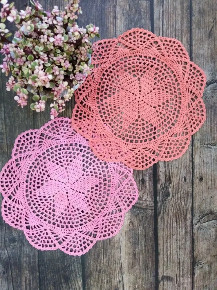 Круглые винтажные хлопковые кружевные вязаные коврики 30 см Coaster Crafts Cup Coffee