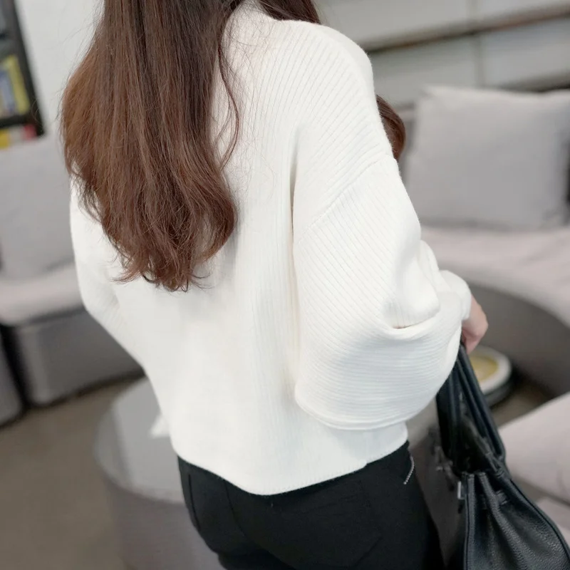 

2018 New Winter Women Sweaters Fashion Turtleneck Batwing Sleeve Pullovers Loose Knitted Sweaters Female Jumper Tops