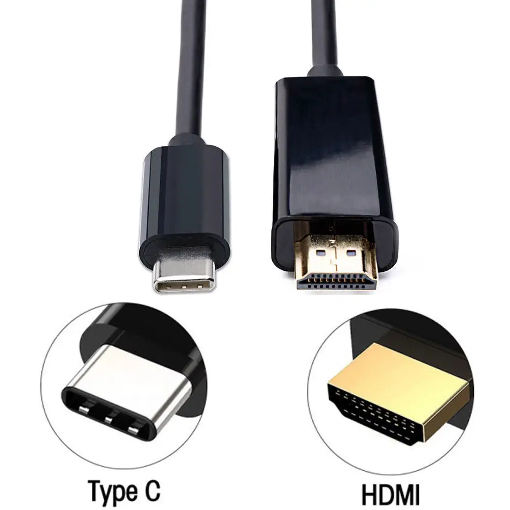 Горячий-Type-c видео кабель USB3.1 тип-c к HDMI 6 футов USB 3 1 (Thunderbolt совместимый) для