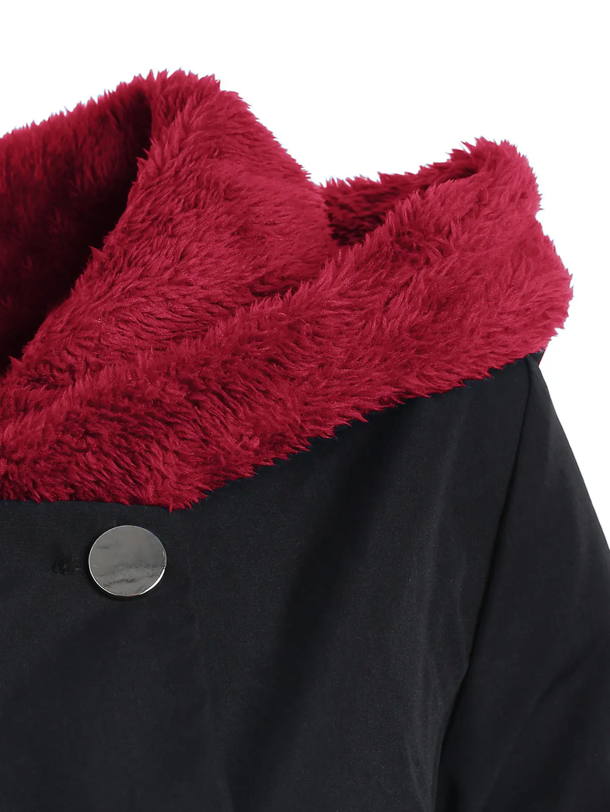 Wipalo Winter Plus Size Asymmetric Fleece Contrast Color Block Single Breasted Hooded Skirted Women Coat Long Outwear Coats 5XL | Женская