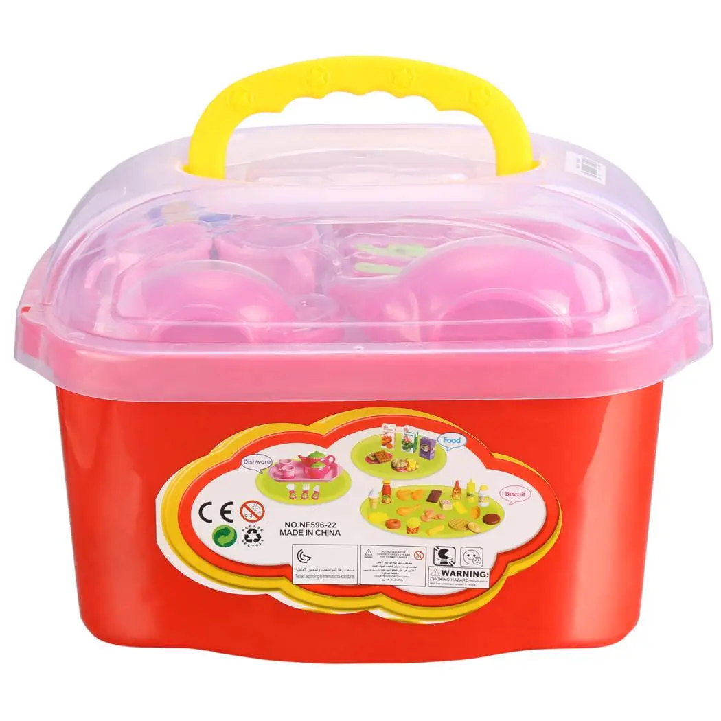 Cute Baby Kitchen Living Toys Simulation Snack Above 2 years Storage Print Developing Cookware toys set | Игрушки и хобби