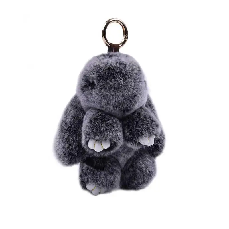 Rex Rabbit Fur Bunny Hair Ball Keychain Soft Cute Plush Keyring JonStew Handbag Pendant Toy | Игрушки и хобби