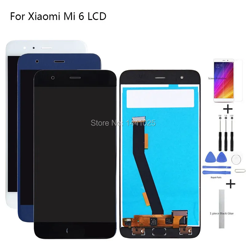 Замена экрана дисплея для Xiaomi Mi 6 LCD сенсорный экран 5 15 дюймов черный белый синий с