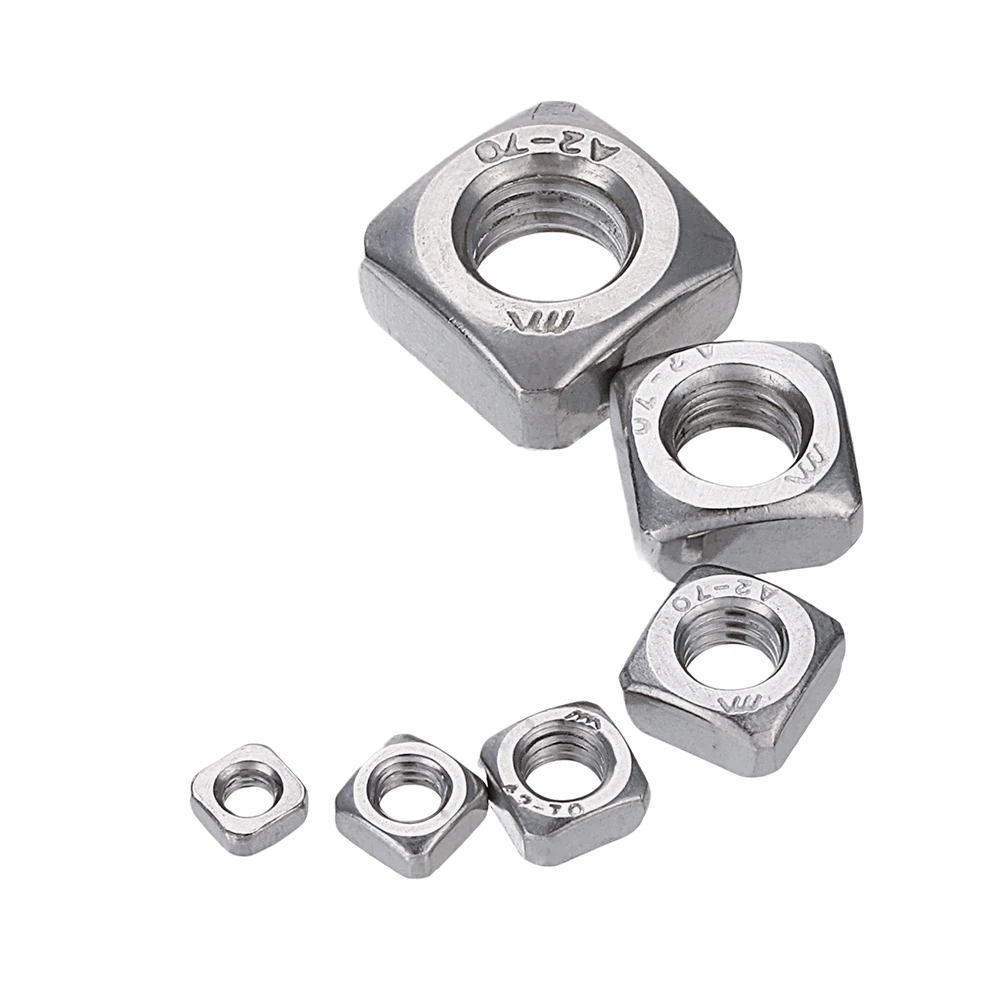 Suleve MXSN5 260 шт. M3/M4/M5/M6/M8/M10 квадратная гайка 304 нержавеющая сталь машина винтовые