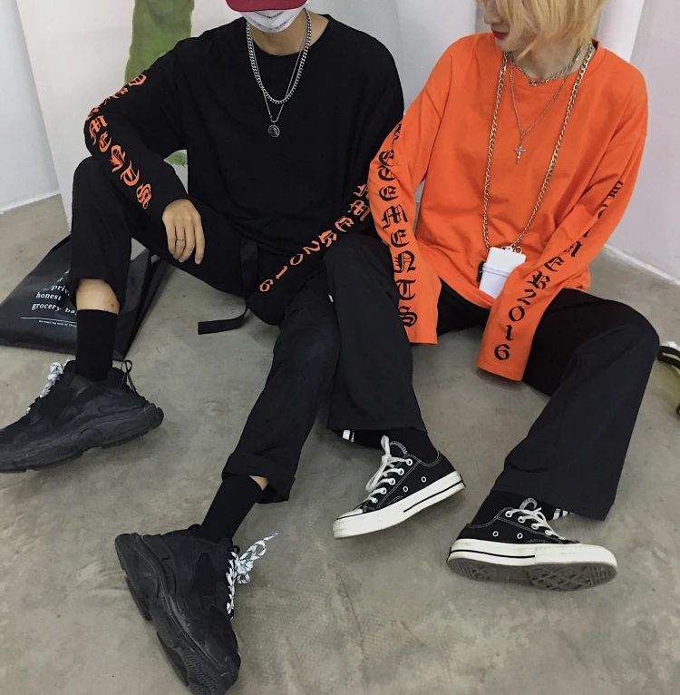 Летняя женская одежда ulzzang корейская мода хипстерские свободные однотонные