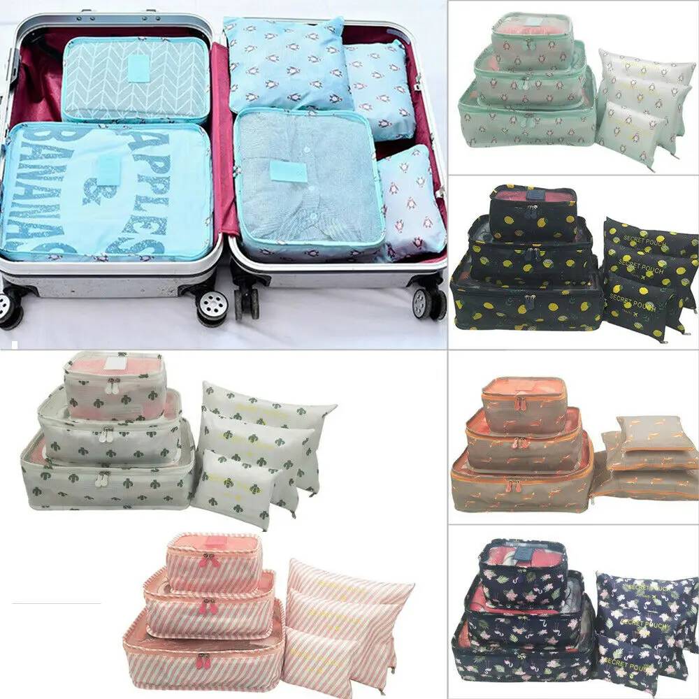 6 шт./компл. водонепроницаемые дорожные сумки для хранения одежды органайзер