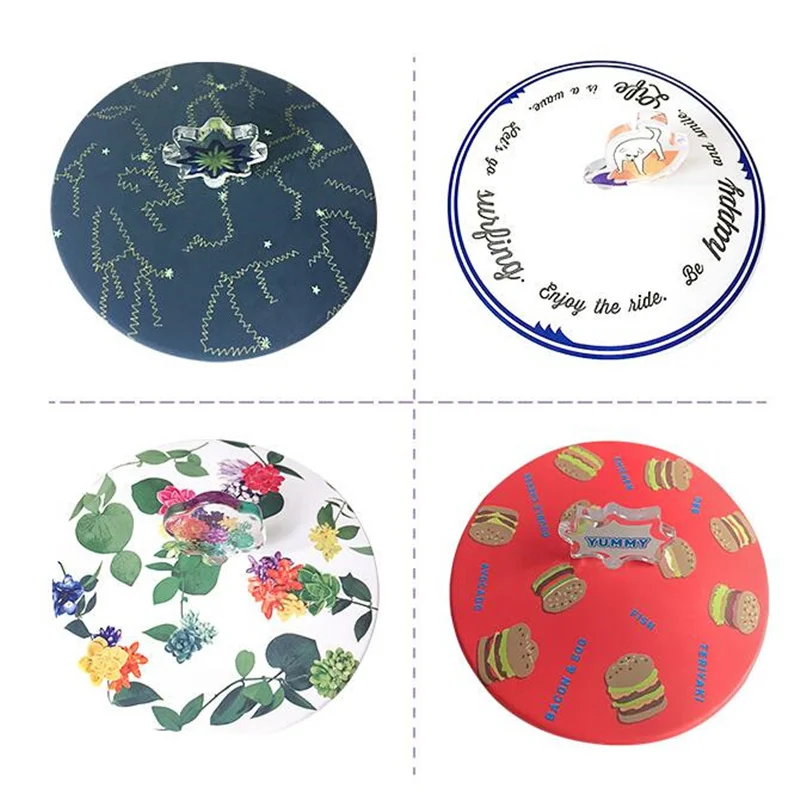 1PC Silicone Leakproof Cup Lids Heat Resistant Reusable Sealed Cover Kitchen Accessories Tea Suction Seal Cap Lid | Дом и сад