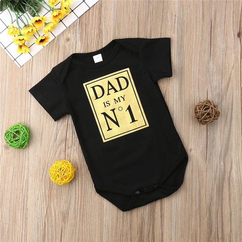 DAD IS MY NO.1 Милый Летний комбинезон для новорожденных мальчиков и девочек одежда 0 24