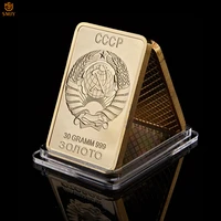 russia ussr national emblem cccp 30 gramm 999 gold plated bullion bar mexico map souvenir metal medallion coin collection