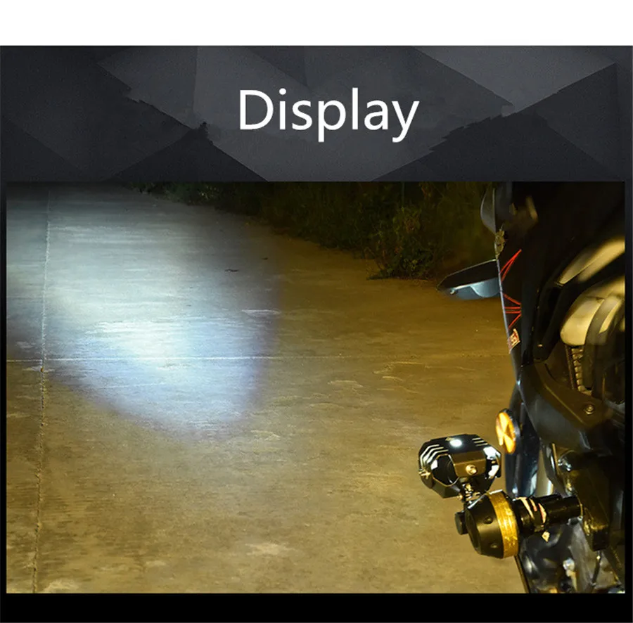 DC 12-80V Black Shell Motorcycle LED Driving Strobe Blinking Spotlight Street Moto Fog Spot Head Light Lamp | Автомобили и