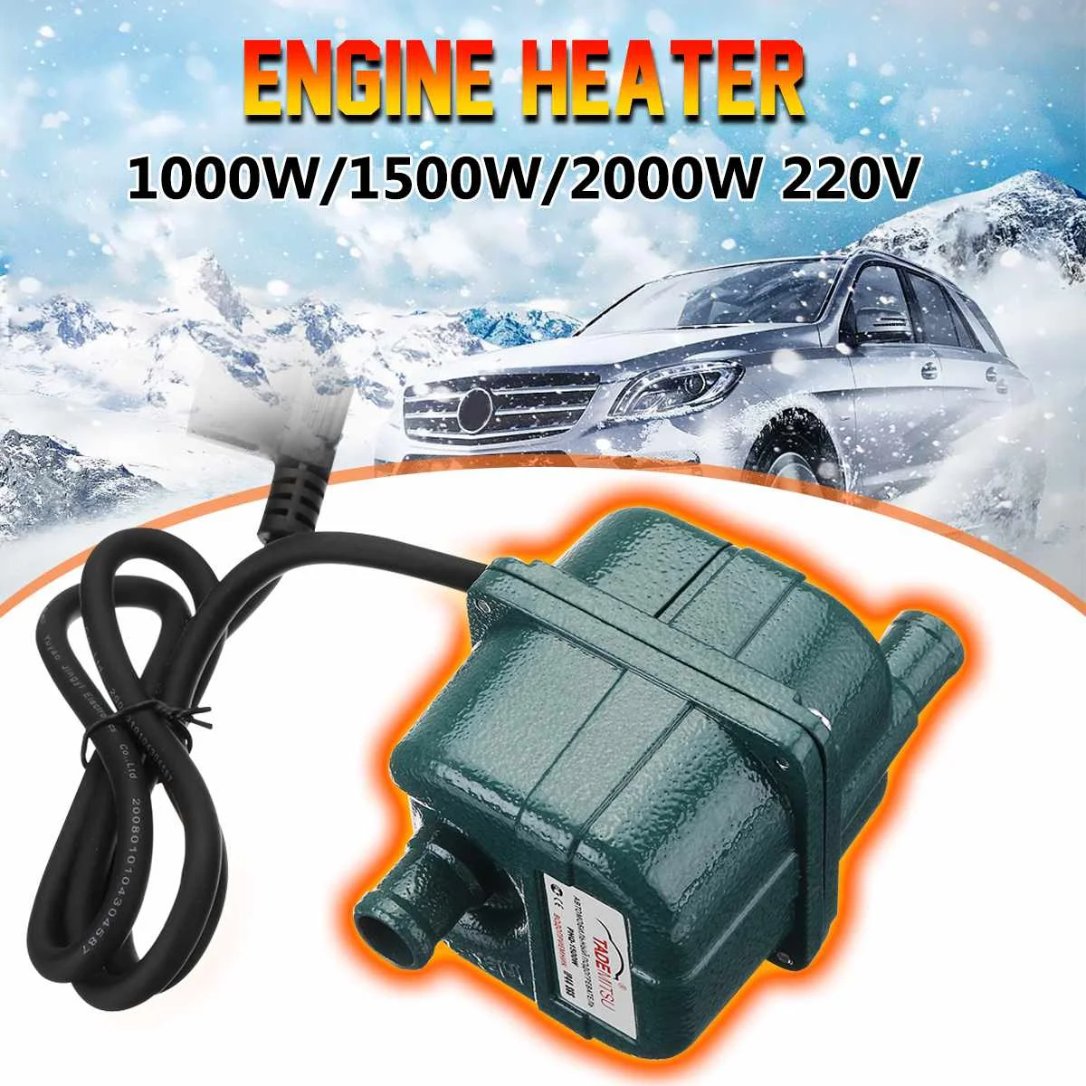 220V 1000 W/1500 W/2000 Вт авто двигатель насоса резервуар для воды с воздушным охлаждением двигателя нагреватель Подогреватель