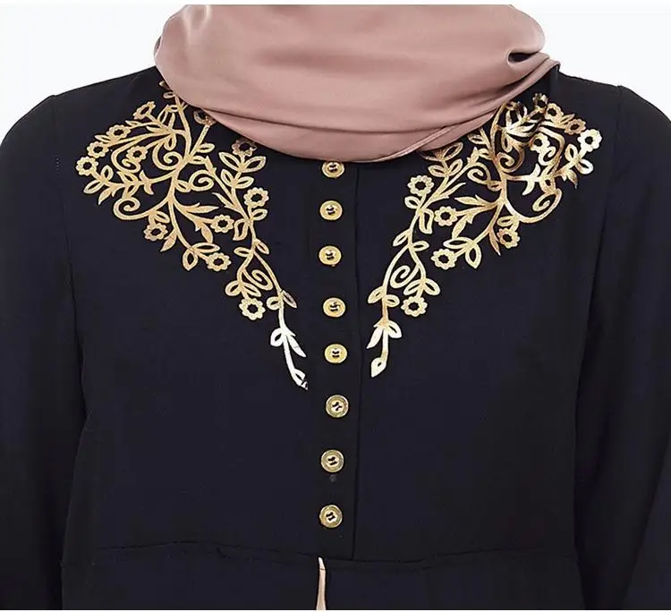 Женское платье Кафтан Abaya в Дубае мусульманские цветы горячая штамповка женская