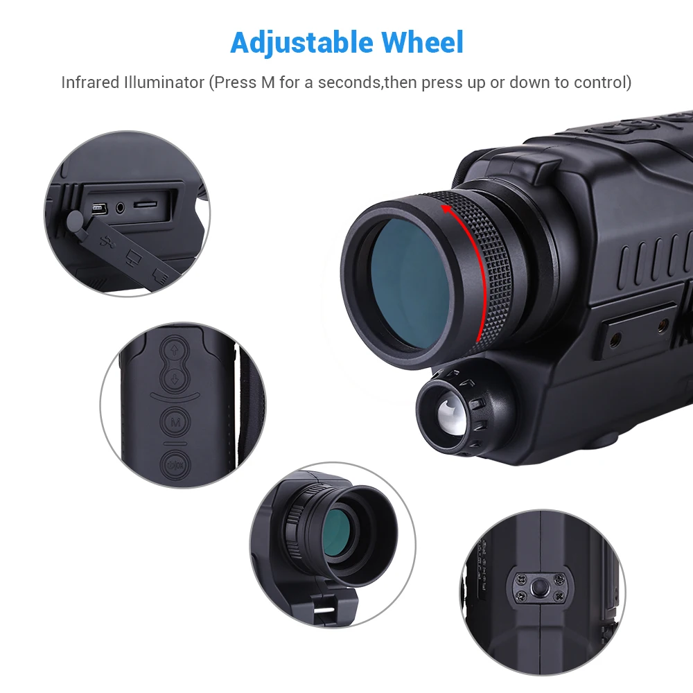 For Monocular DVR Digital Goggle Military Vision 5x32 Telescope Hunting Night Tactical 16GB Range Free Infrared 200m | Спорт и