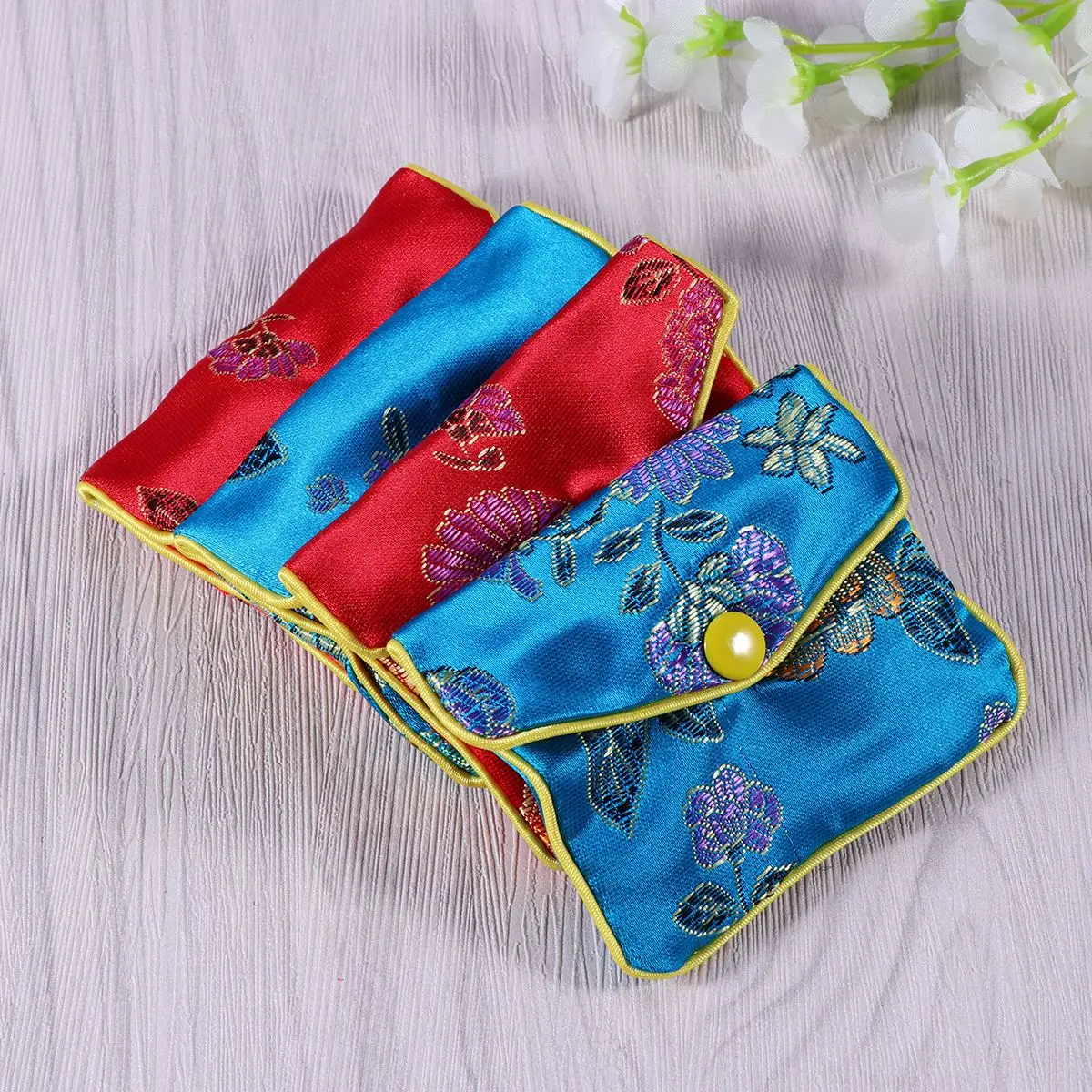 12pcs Gift Wrap Storage Chinese Traditional Brocade Pouch Coin Purse Embroidery Jewelry Bag |