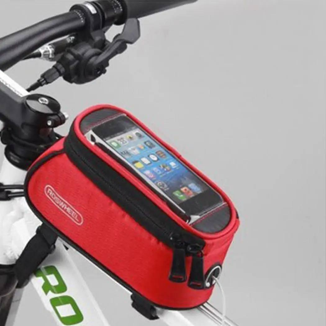 Bicycle Frame Mobile Phone Holder Cycling Contrast Color 4.2inch Phones Letter Bag Commuting Riding | Спорт и развлечения