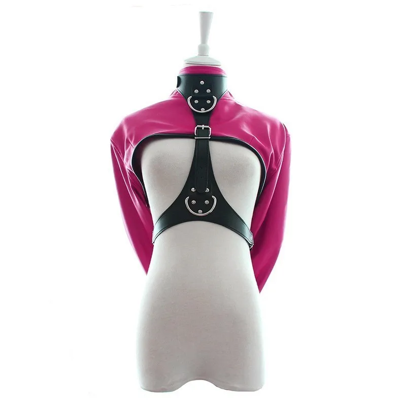 

Fetish Straitjacket Bondage Restraint Jacket Long Sleeves Breast Exposed Women Tops Slave Play Flirt
