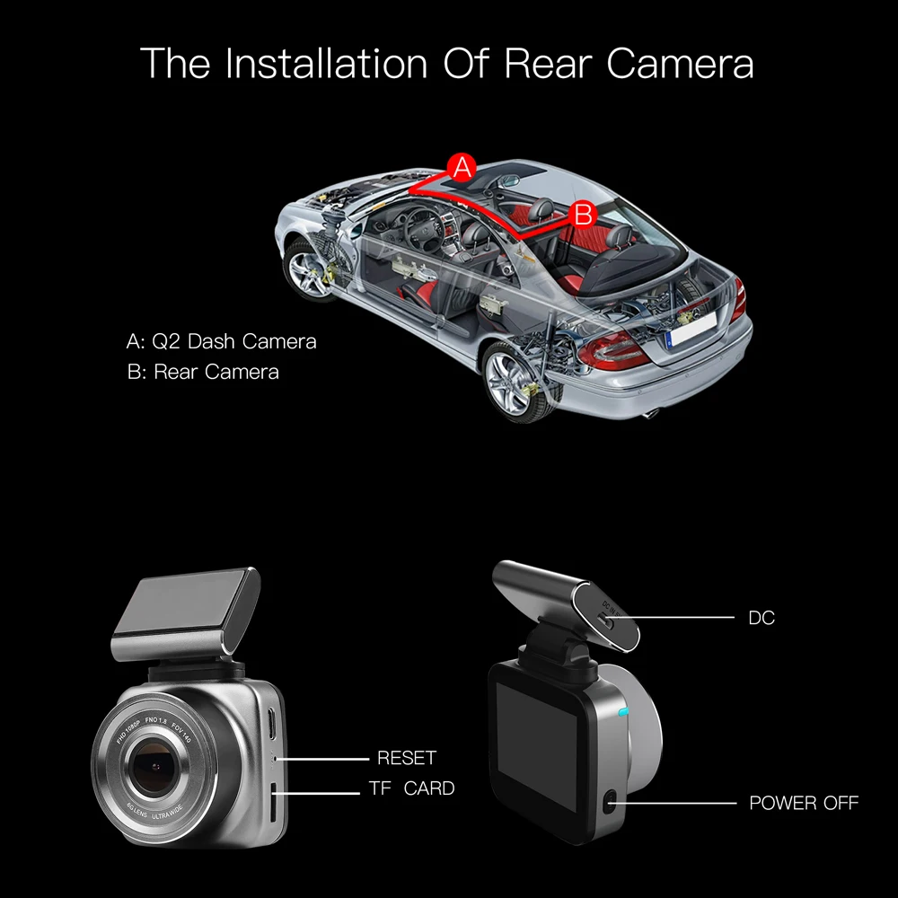 

Auto Dash Cam 2 ''1080P High Definition Dashcam Camera Drive Recorder DVR WDR Loop WIFI Auto Spiegel Camera Q2 Car DVR