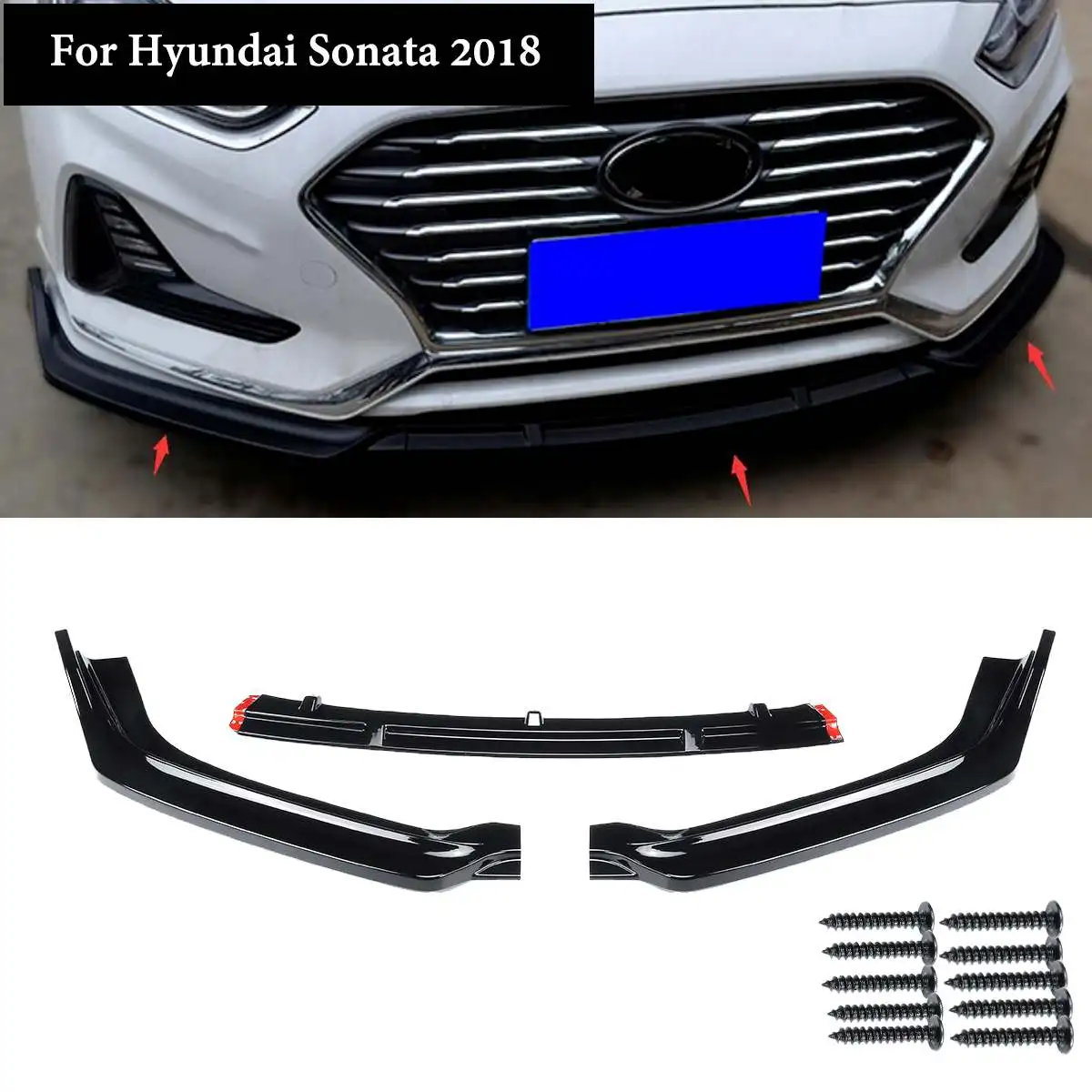 3 шт./компл. накладка на передний бампер для Hyundai Sonata Hybrid 2018 Внешние детали
