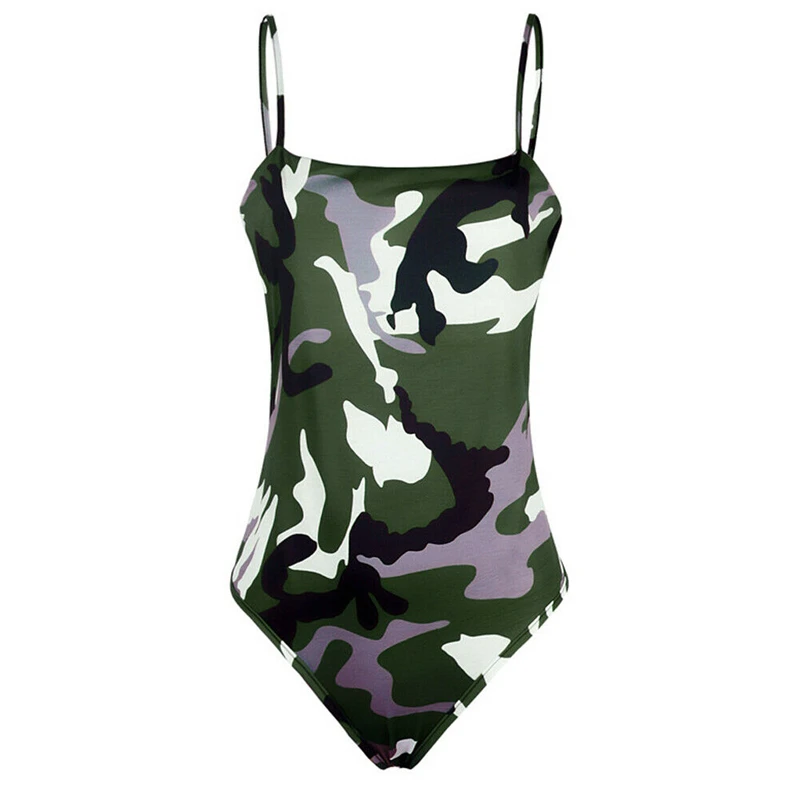 Женский сексуальный Модный летний комбинезон без рукавов Камуфляжный