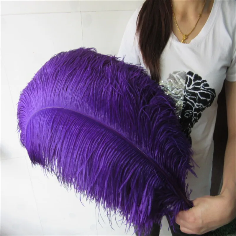 Wholesale 10 Pcs/Lot Natural Ostrich Feathers For Crafts 15-75CM Carnival Costumes Party Home Wedding Decorations Purple Plumes | Дом и сад