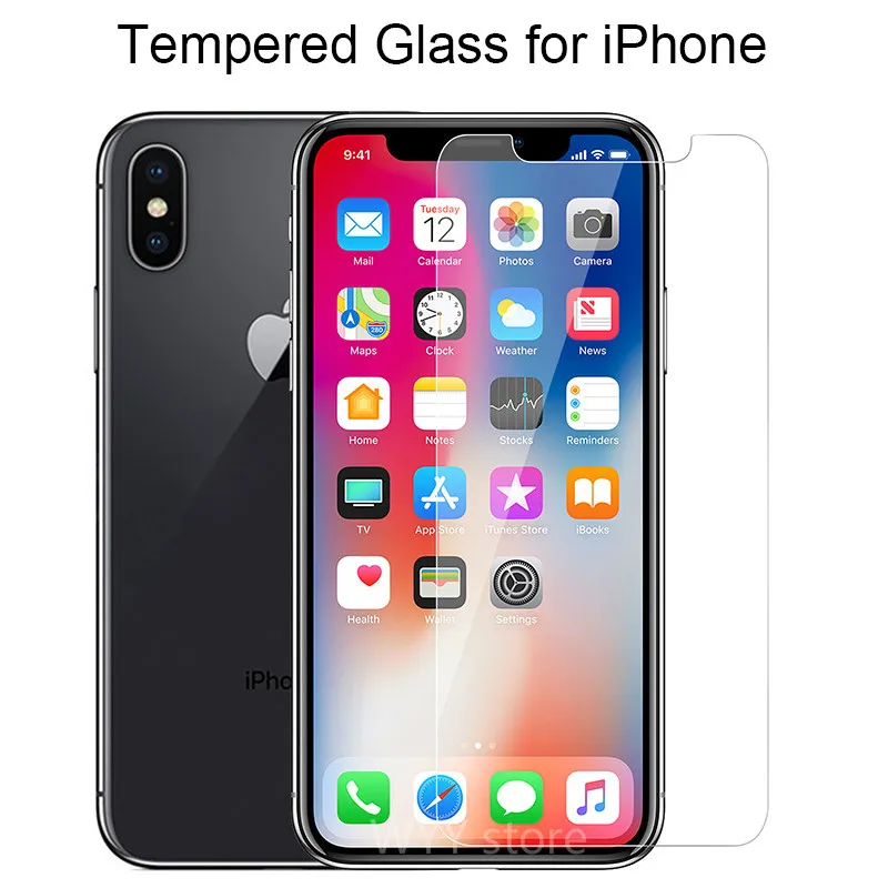 Закаленное стекло 9H для iphone X 6 6S Plus XR Xs Max Защита экрана iPhone 7 7Plus 5 5S SE 8Plus защитная