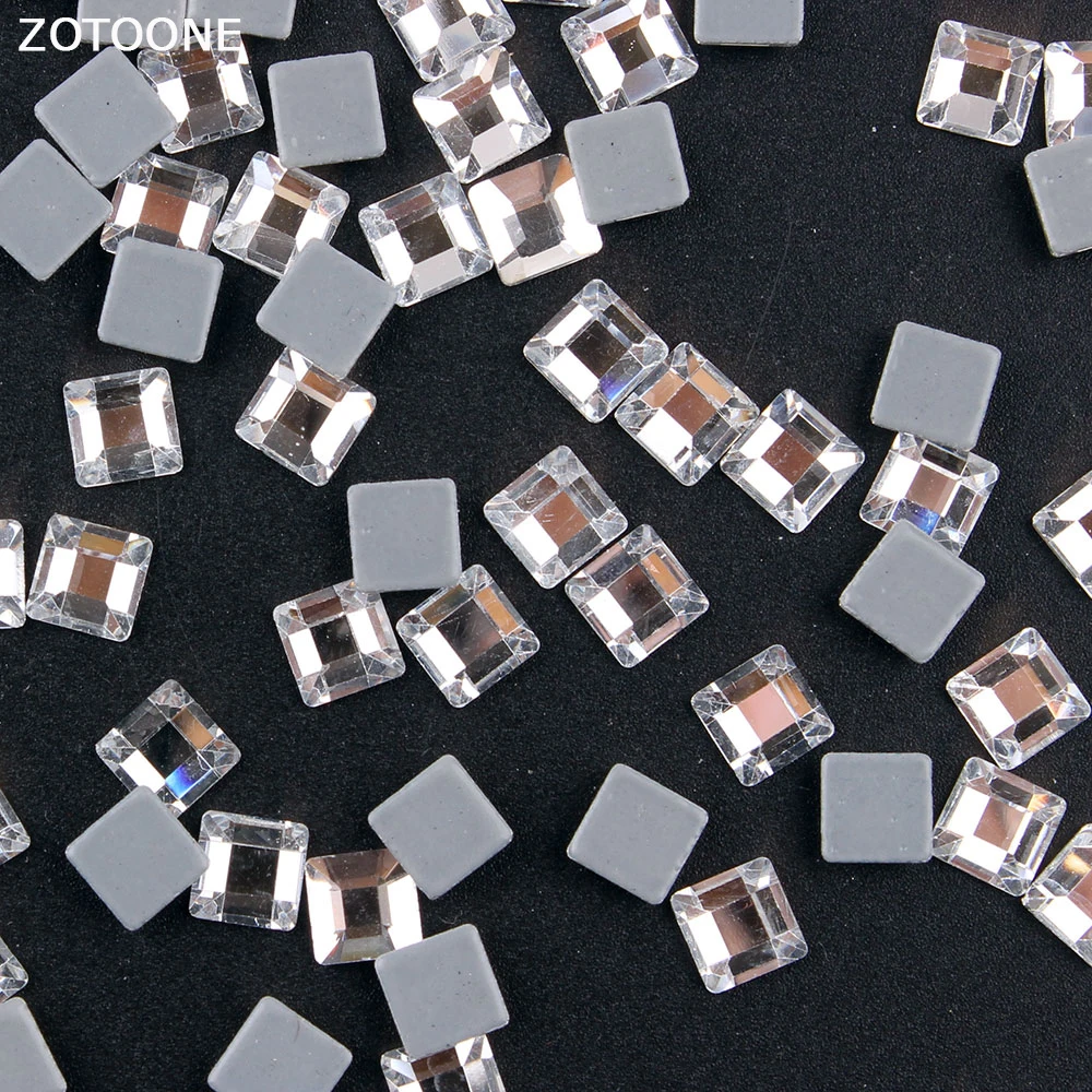 ZOTOONE 6*6 мм 50 шт. квадратные стразы на одежде искусственные с горячей фиксацией