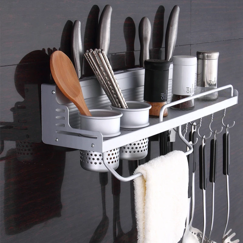 Настенная многофункциональная кухонная полка для кастрюли хранения с бутылкой