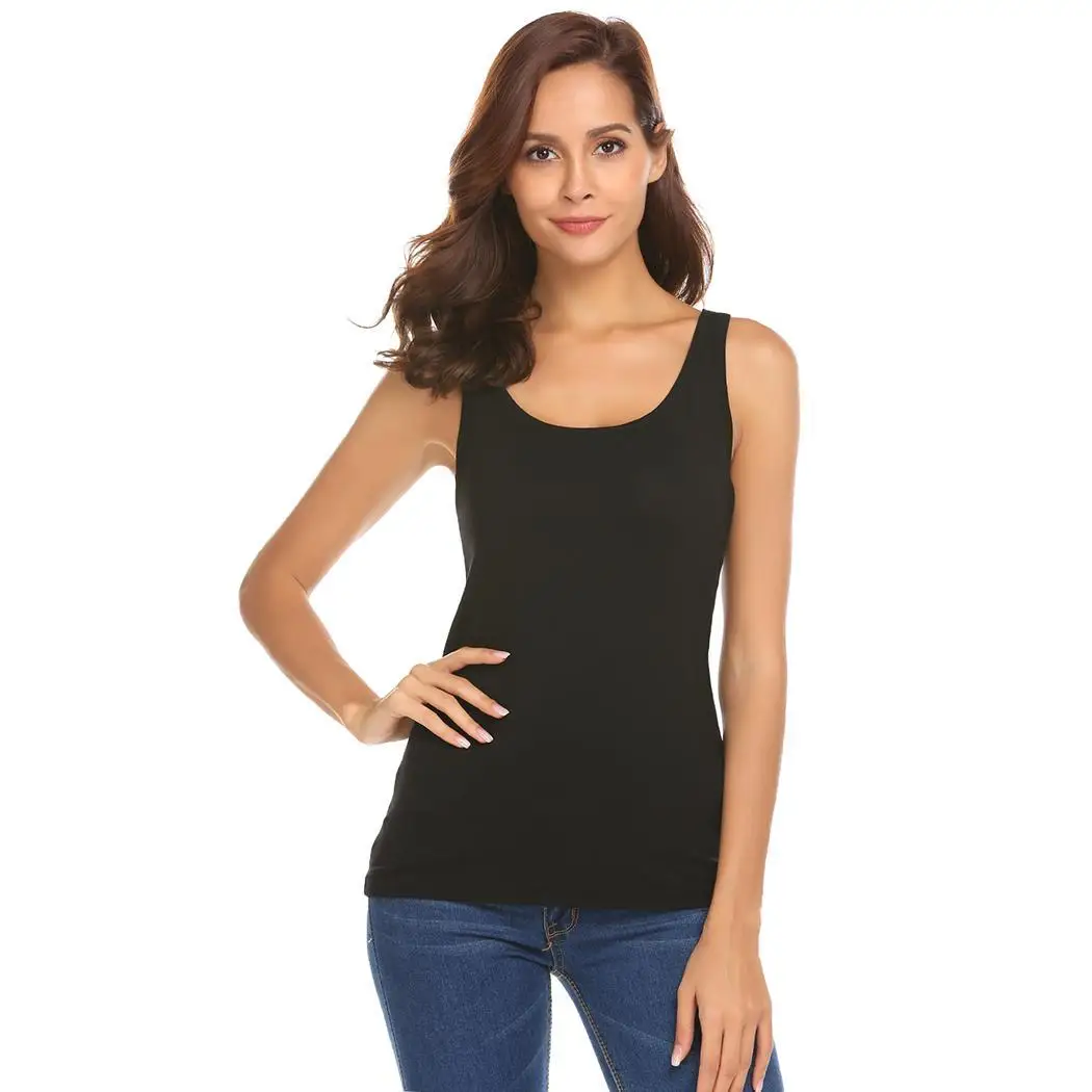 Women O Neckline Simple Solid Loose Straight Soft Casual Tank Top Height 176cm Bust 88cm Waist 59cm Hip 90cm Summer None | Женская