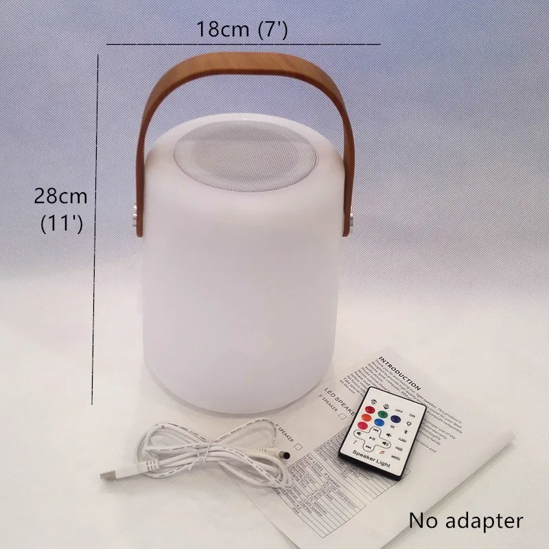 Светодиодный Bluetooth Динамик лампа Перезаряжаемые дистанционного Управление
