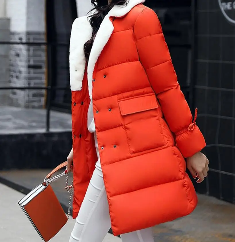 

Down cotton women's long section wild slim cotton jacket winter 2018 fashion new coat jacket women