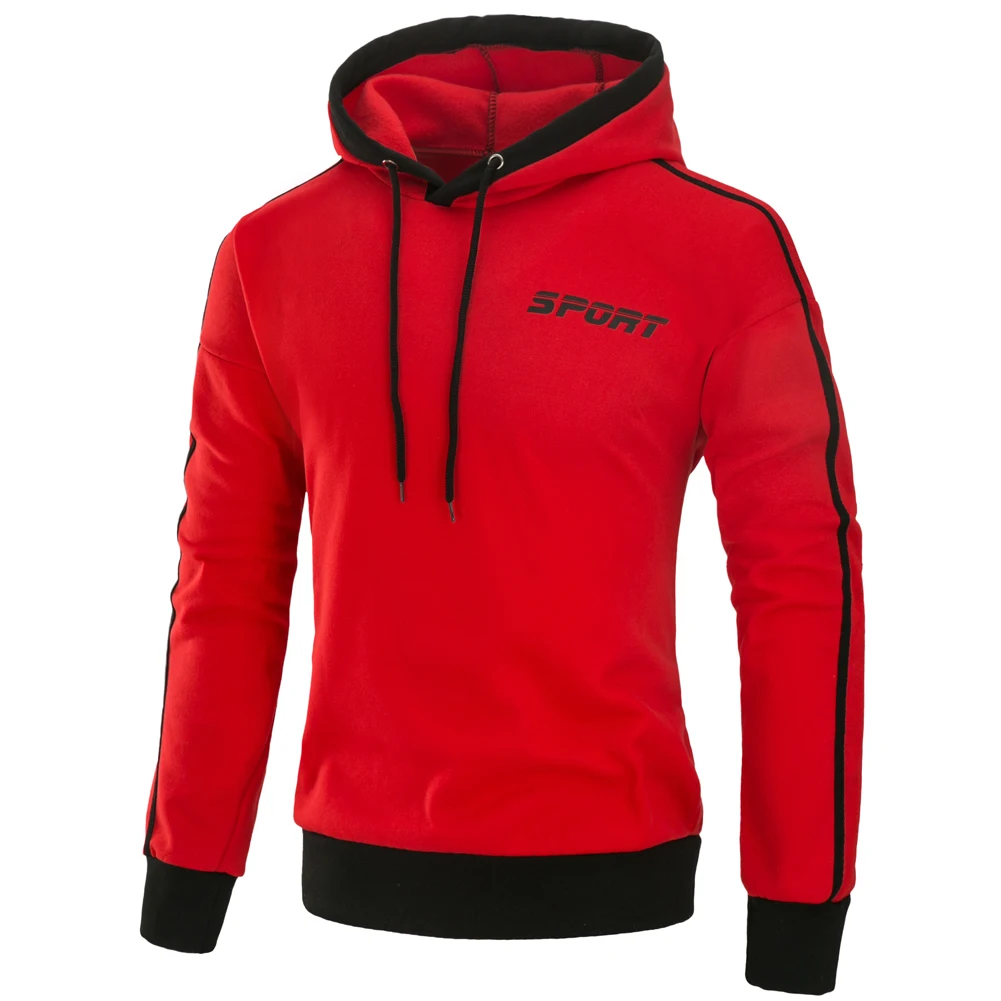 2019 Демисезонный с длинный рукавом мужской толстовки капюшоном Slim Fit Для мужчин s