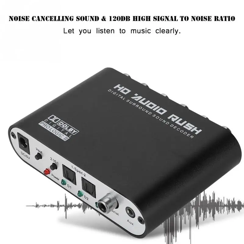 120dB SNR цифро аналоговый аудио конвертер R/L в 5 1 канал DTS декодер|Цифро-аналоговые