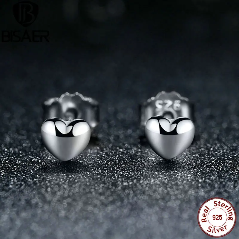 Женские серьги гвоздики из серебра 925 пробы в форме сердца|silver stud earrings|fashion earringsstud