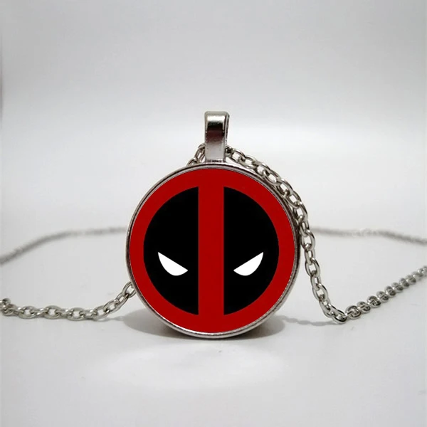 Deadpool Glass Necklace Glass Time Gem Glass Necklace DIY Custom Photo Personality Gift , Necklace