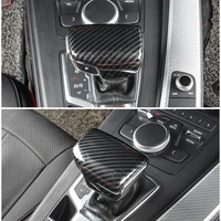 for audi a4 b9 a5 2017 2018 q7 2016 2017 2018 car styling interior carbon fiber texture gear shift knob head cover only lhd