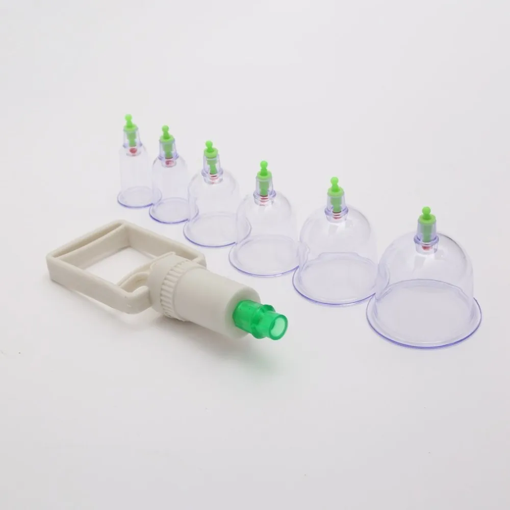 1Set 12 Pcs Massage Vacuum Cupping Set Thicker Magnetic Aspirating Cans Cupuncture Suction Cup With Tube Gift |