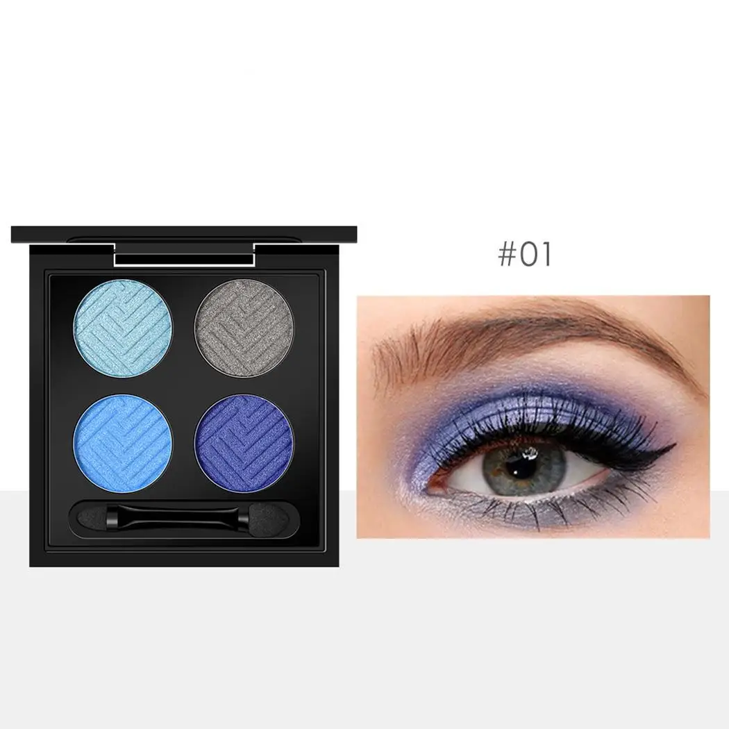 Новая палитра теней для век с двойным черным 4x2 5g 4 цвета Shimmer/Brush| |